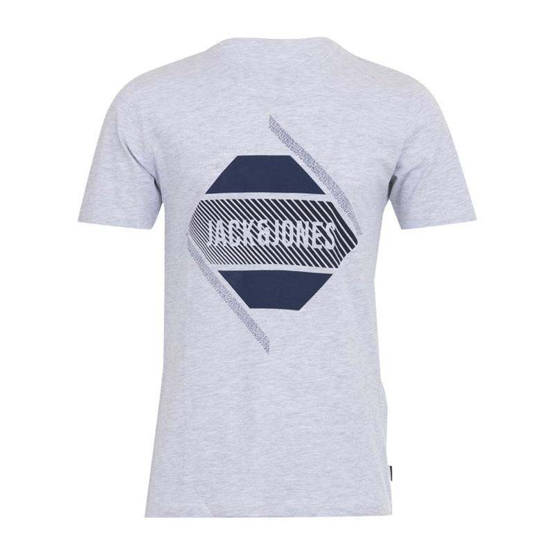 10584525930546 JACK & JONES JCOGEEK TEE SS CREW NECK FST - 12172214 WHITE MELANGE - Image 1