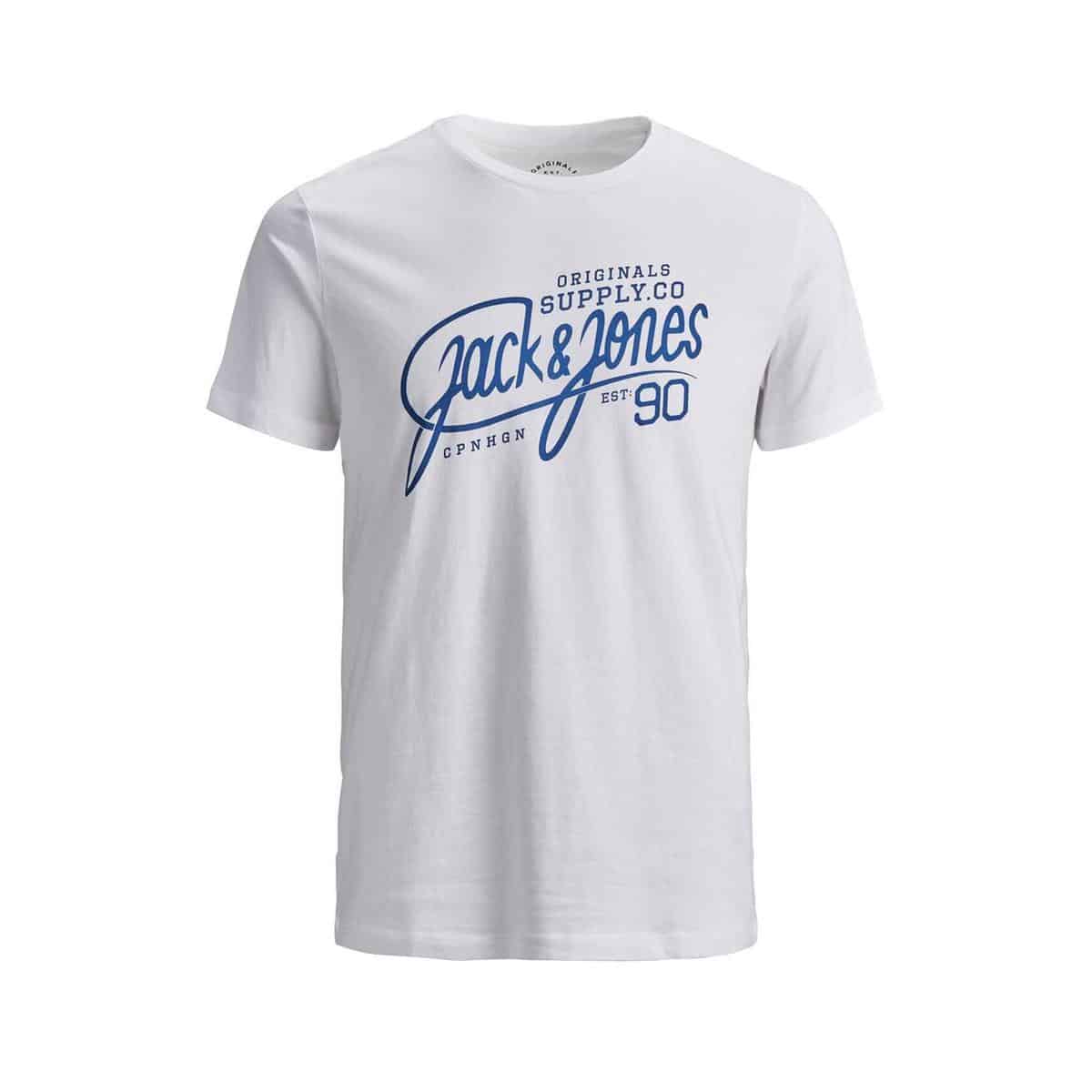 12148011 White 665847 001 ProductLarge JACK & JONES JORART BOOMER TEE SS CREW NECK - 12148011 WHITE - Image 1