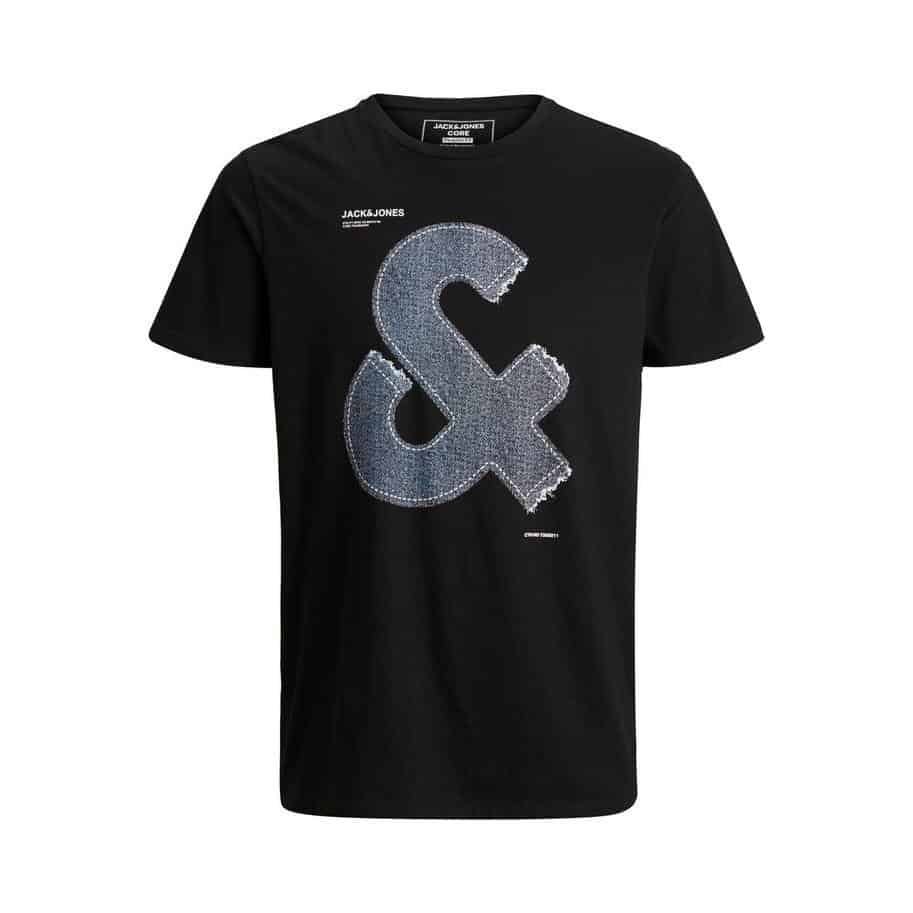 12167185 Black 768005 001 ProductLarge JACK & JONES JCOTUTAN TEE SS CREW NECK - 12167185 BLACK - Image 1