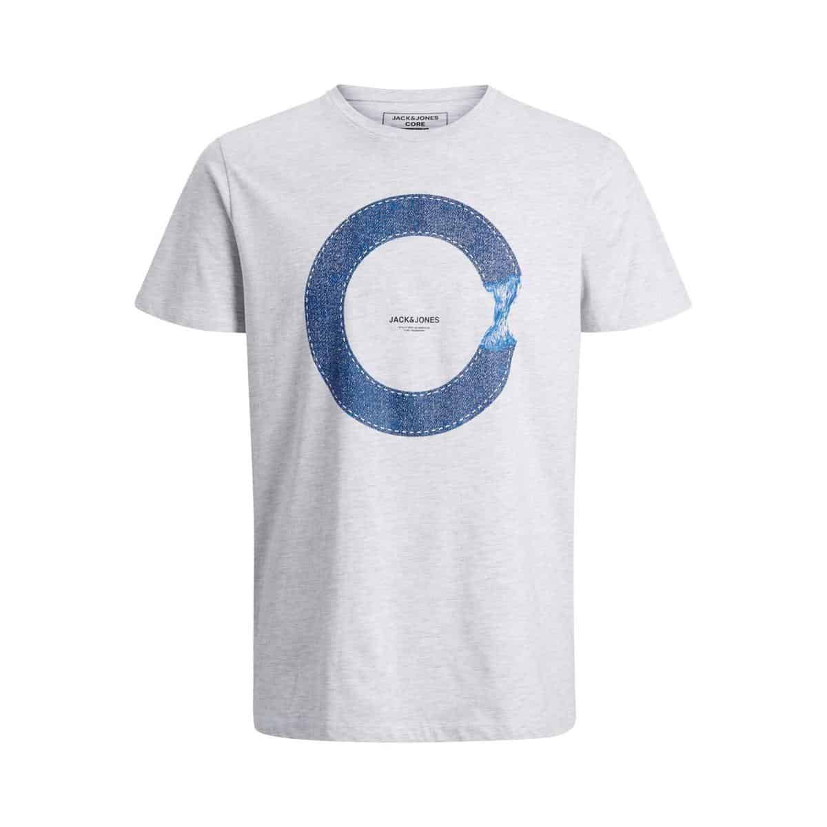 12167185 WhiteMelange 768005 001 ProductLarge JACK & JONES JCOTUTAN TEE SS CREW NECK - 12167185 WHITE MELANGE - Image 1
