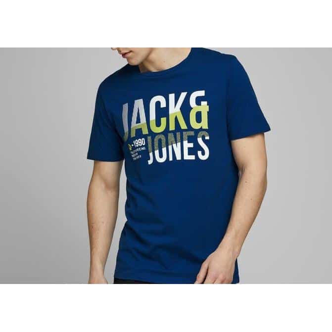 12172215 NavyPeony 767659 003 ProductLarge JACK & JONES JCOFOKE TEE SS CREW NECK FST - 12172215 NAVY PEONY - Image 1