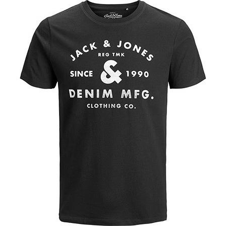 20191119105017 Jack Jones 12158413 Black JACK & JONES JJEJEANS PRINT TEE SS CREW NECK NOOS PS - 12158413 BLACK - Image 1