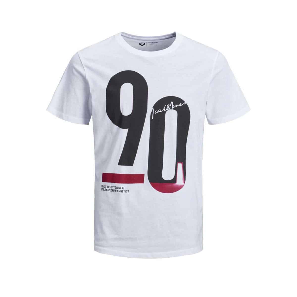 4444 JACK & JONES JCOSPRING-FEEL TEE SS CREW NECK (2) - 12146172 WHITE - Image 1