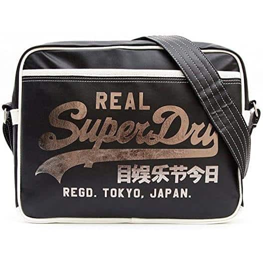 5053177077370 SUPERDRY ALUMNI BAG - US9IC016F3-JOR METALLIC BLACK - Image 1
