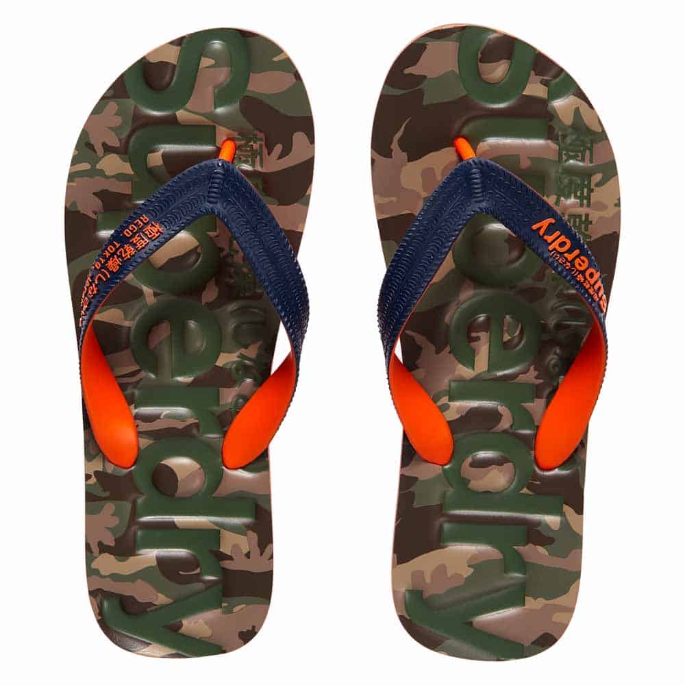 5054576164333 SUPERDRY CLASSIC CAMO FLIP FLOP - MF3000SOF1-ZMK DARK NAVY HAZARD ORANGE CAMO - Image 1