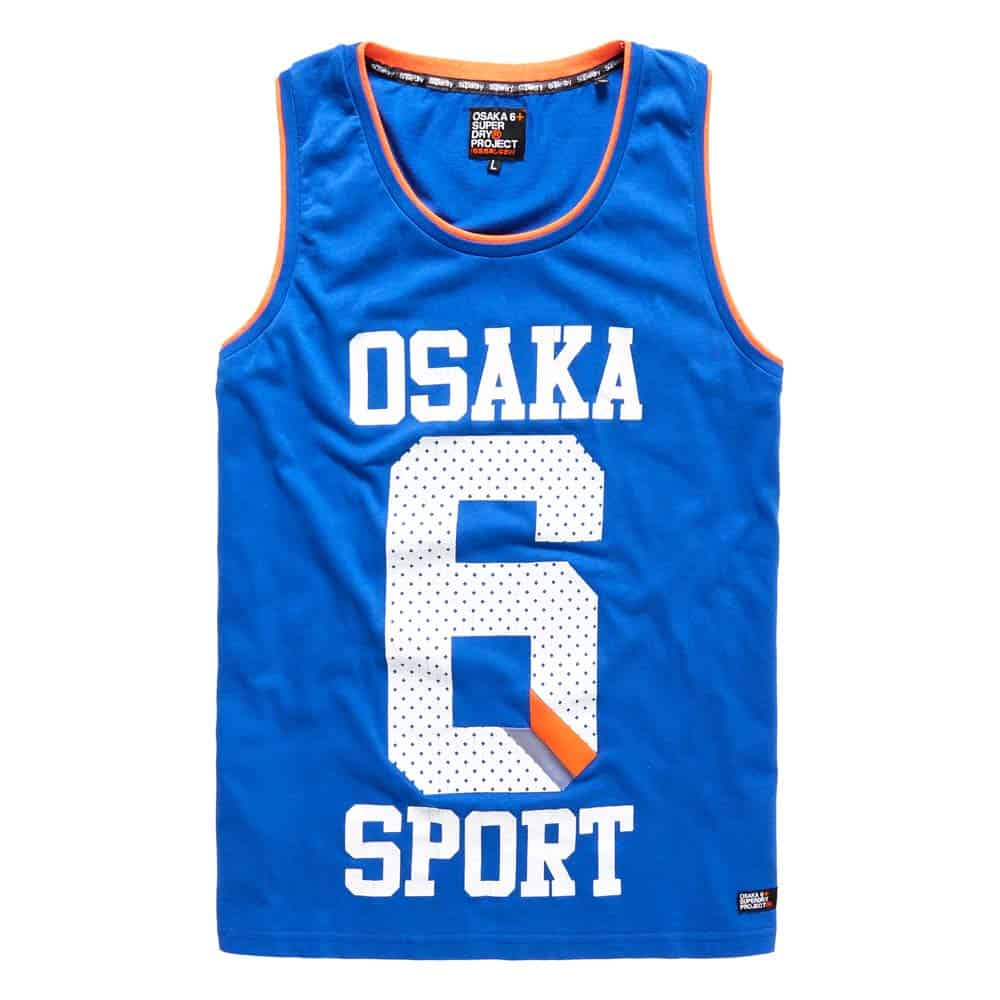 5054576381068 SUPERDRY TANK TOP OSAKA 6 SPORT VEST - M60003X0D1-CNS MAZARINE BLUE - Image 1
