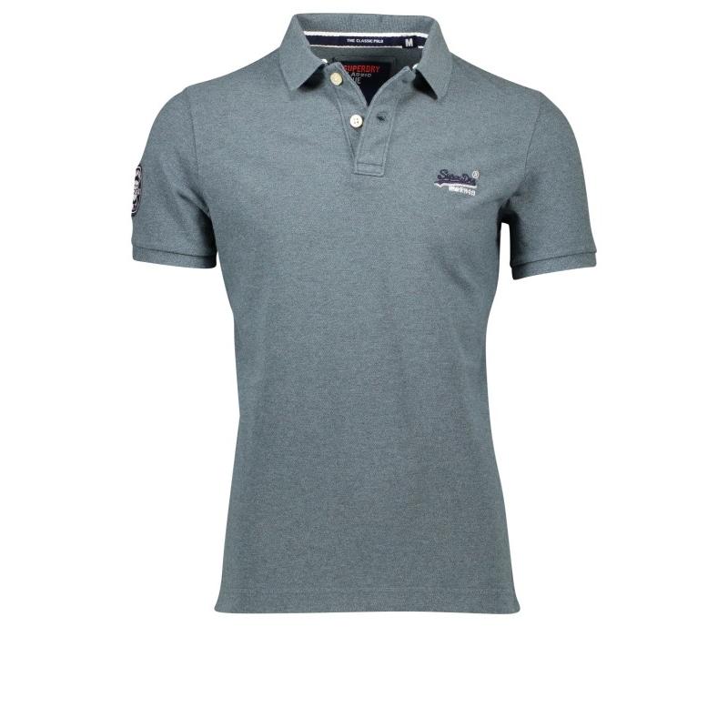5057101217634 SUPERDRY CLASSIC S/S PIQUE POLO - M110020QDS-0V5 SUNBLEACHED TEAL MARL - Image 1