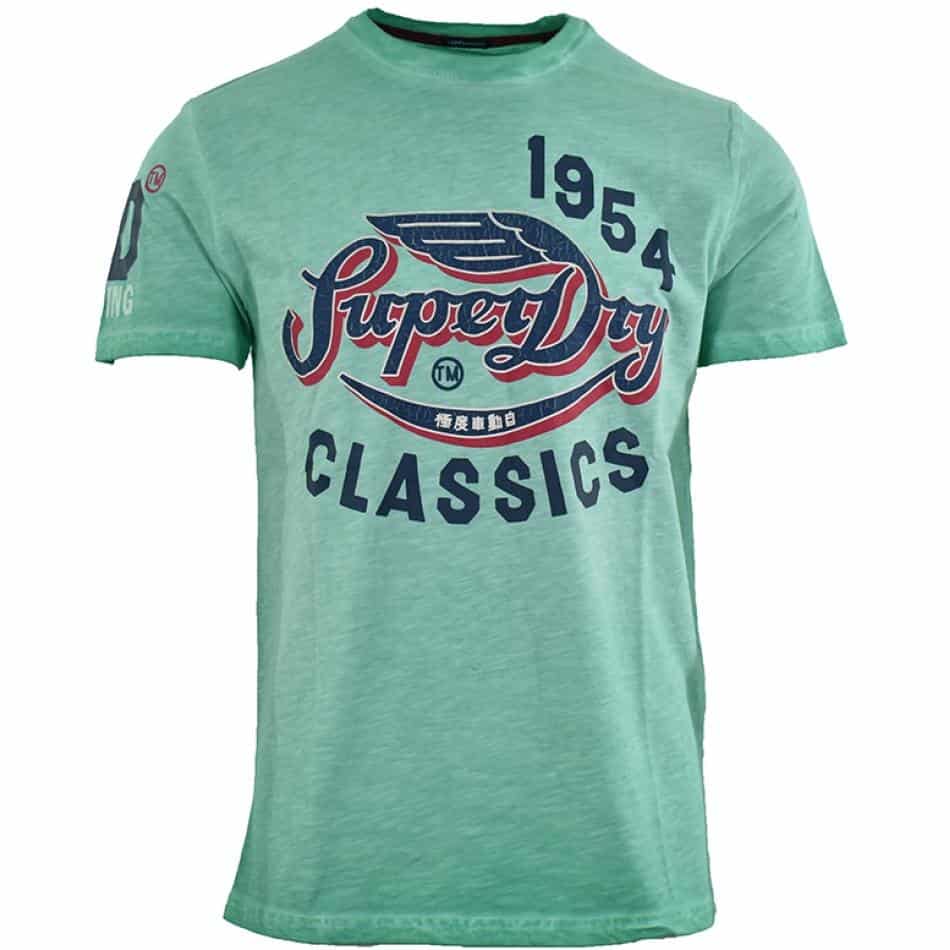 5057842131992 SUPERDRY T-SHIRT HIGH FLYERS SLUB TEE - M10106YT-A7L SKATE MINT - Image 1