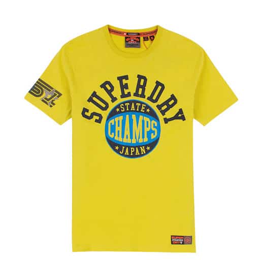 5057842136133 SUPERDRY T-SHIRT PODIUM WEIGHT TEE - M10109TT-A8H NU YELLOW - Image 1