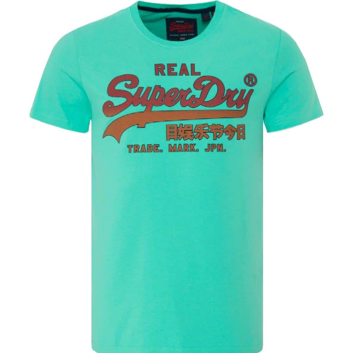 5057842140475 SUPERDRY T-SHIRT VINTAGE LOGO FADE MID WEIGHT T - M10124TT-A7L SKATE MINT - Image 1