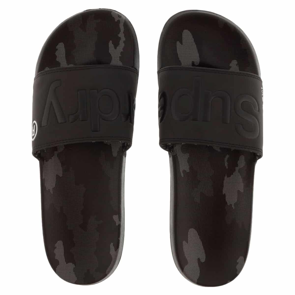 5057842174050 SUPERDRY AOP BEACH SLIDE - MF3105ST-X2L BLACK 3M MONO CAMO - Image 1