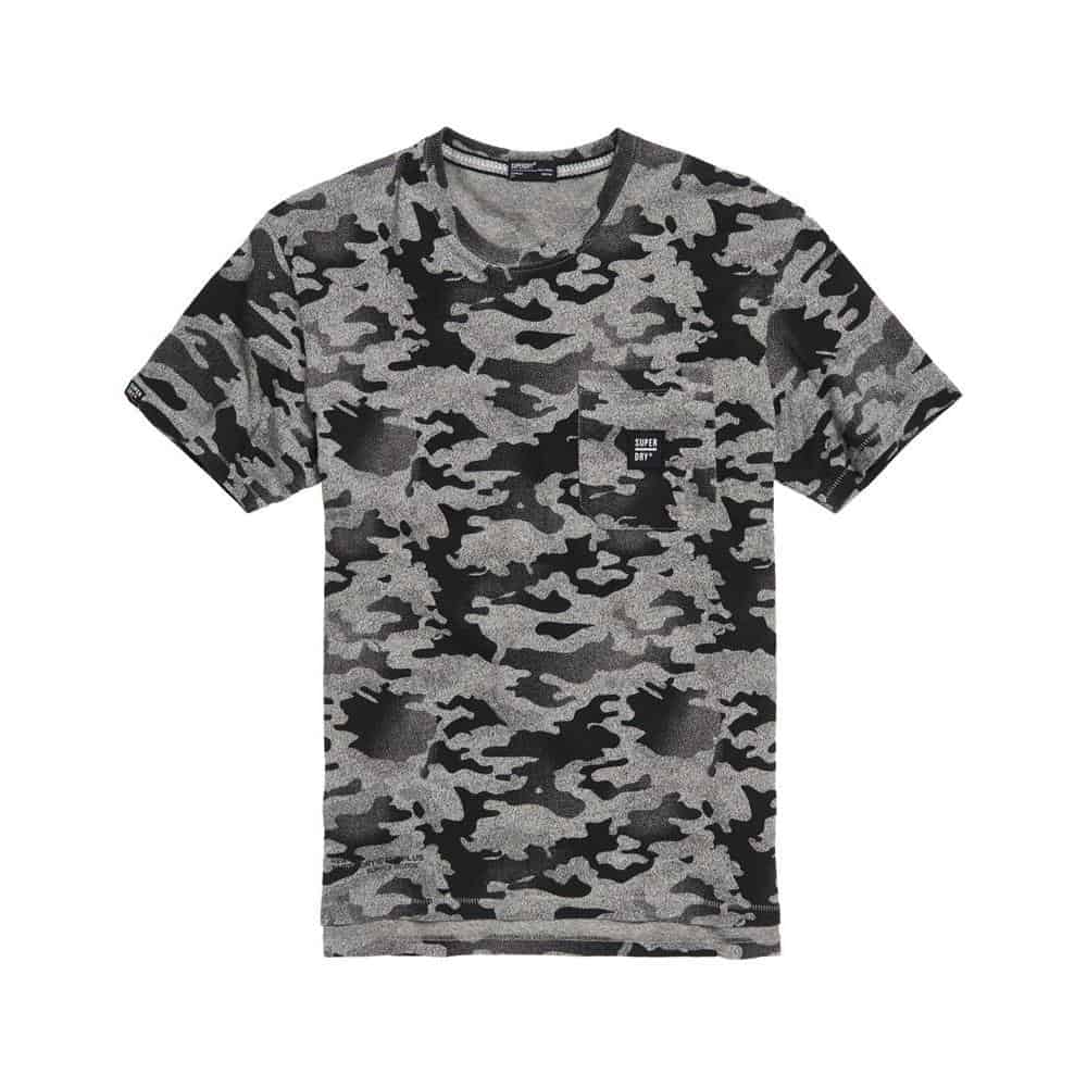 Flat SUPERDRY T-SHIRT SURPLUS GOODS S/S BXY PKT TEE - M1000042A-IKT GREY CAMO - Image 1
