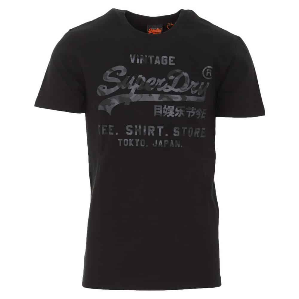 5057842783962 SUPERDRY T-SHIRT VL SHIRT SHOP BONDED TEE - M1010100A-02A BLACK - Image 1