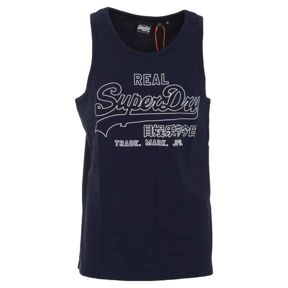 5057842810323 SUPERDRY TANK TOP VL OUTLINE POP VEST - M6010049A-ADQ RICH NAVY - Image 1