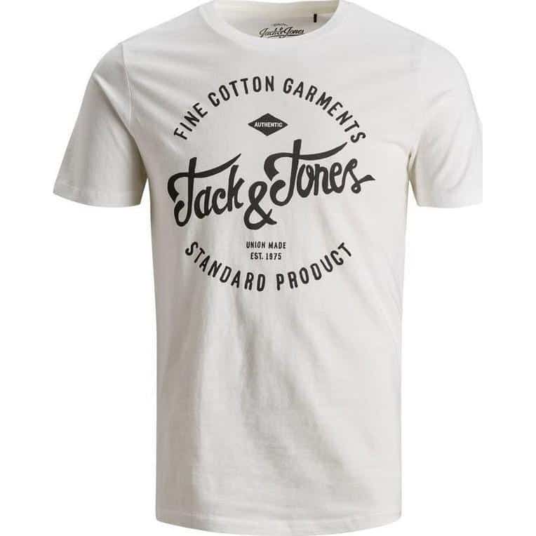 5713750688361 JACK & JONES JJERAFA TEE SS CREW NECK NOOS - 12147844 CLOUD DANCER - Image 1