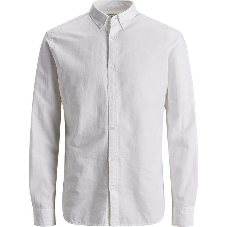 5713755038277 JACK & JONES JJSUMMER SHIRT L/S NOOS - 12146108 WHITE - Image 1