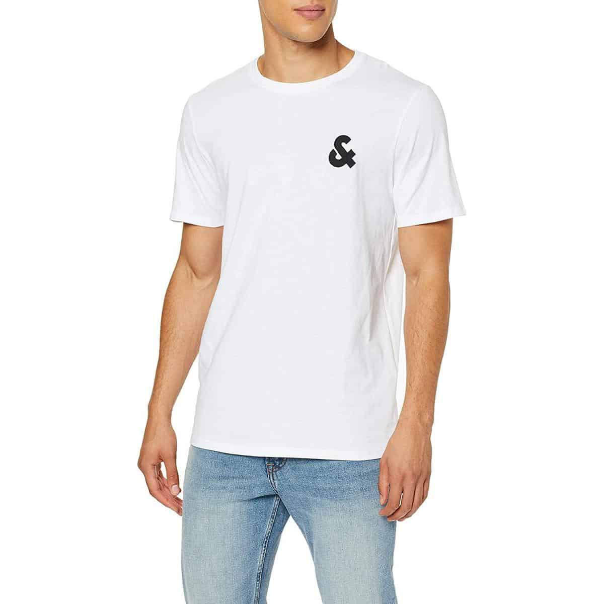 5714487230243 JACK & JONES JJECHEST LOGO TEE SS CREW NECK NOOS - 12158543 WHITE - Image 1