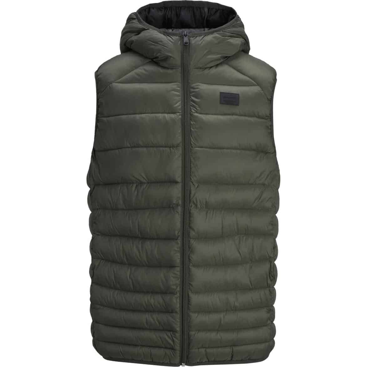 5714487289654 JACK & JONES JJEBOMB BODY WARMER HOOD - 12156213 ASPHALT - Image 1