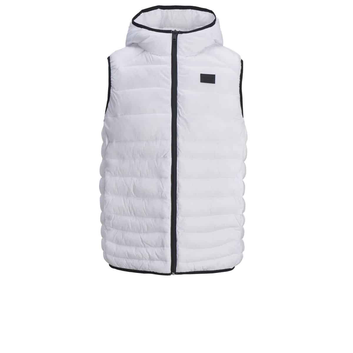 5714487293699 JACK & JONES JJEBOMB BODY WARMER HOOD - 12156213 WHITE - Image 1