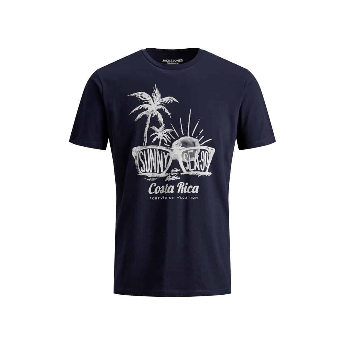5714501537341 JACK & JONES JOROHU TEE SS CREW NECK - 12164421 NAVY BLAZER - Image 1