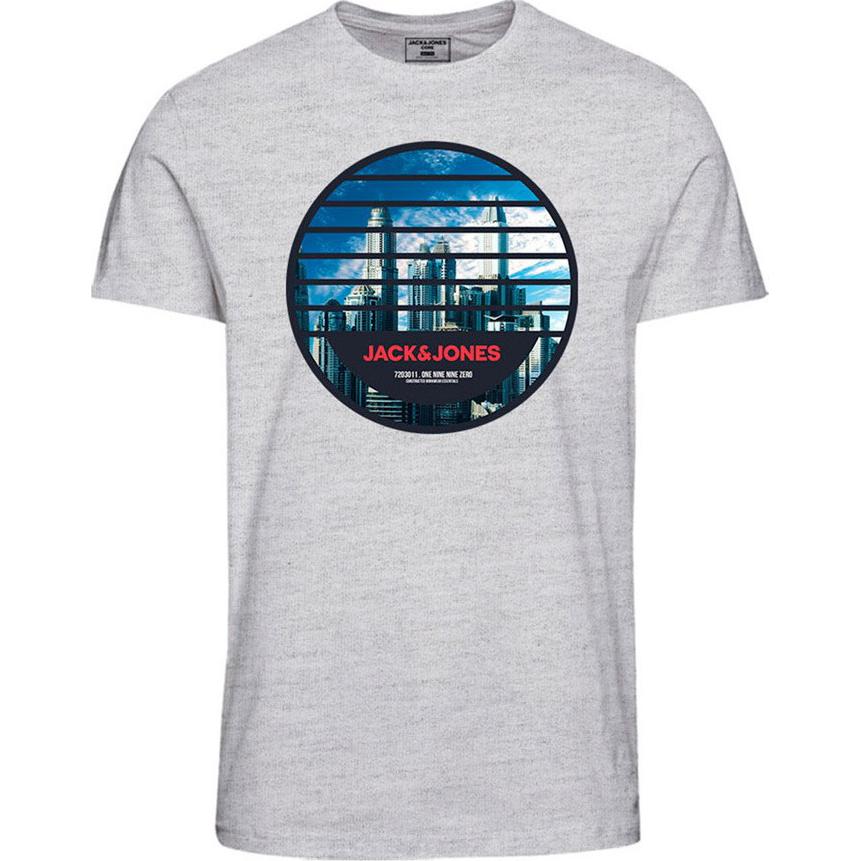 5714508287898 JACK & JONES JCOIFTER TEE SS CREW NECK FST - 12172216 WHITE MELANGE - Image 1