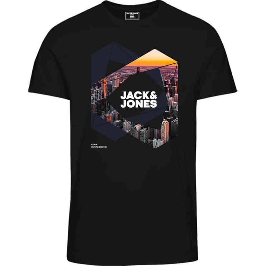 5714508287973 JACK & JONES JCOIFTER TEE SS CREW NECK FST - 12172216 BLACK - Image 1