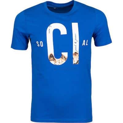 Xlarge 20190207114820 Jack Jones 12146172 Classic Blue JACK & JONES JCOSPRING-FEEL TEE SS CREW NECK - 12146172 CLASSIC BLUE - Image 1