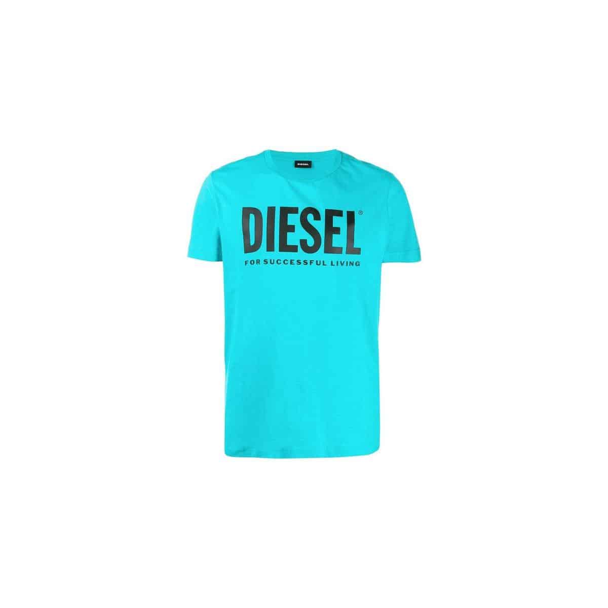 2987 00sxed 0aaxj Panske Diesel Tricko T Diego Logo Zelene DIESEL T-DIEGO LOGO T-SHIRT - 00SXED0AAXJ-5II AZURE - Image 1