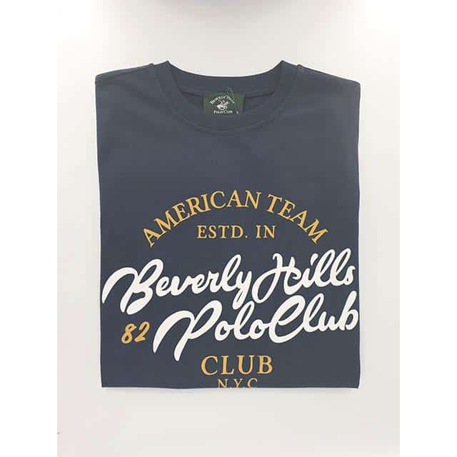 BEVERLY NAVY 2 T SHIRT BEVERLY HILLS MAGLIA JERSEY G/C M/M + STAMPA - BHPC5294 BLUE - Image 1