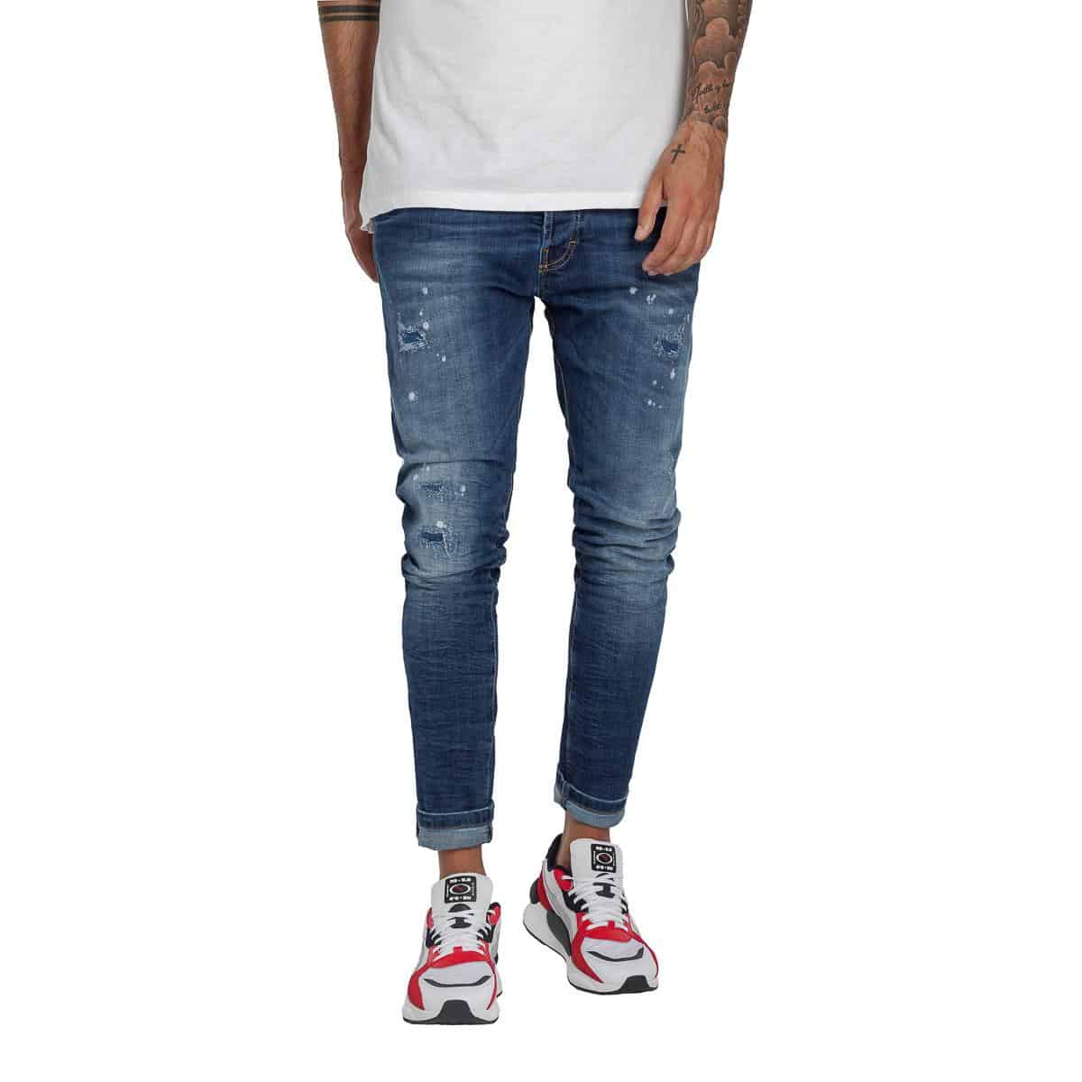DUAL D5442 2 4 COVER JEANS - DUAL - D5442 BLUE DENIM - Image 1