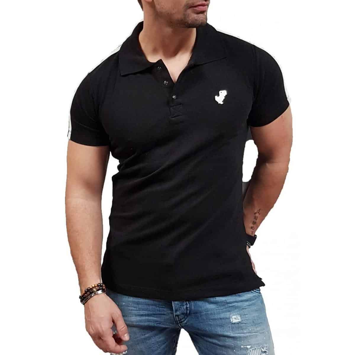 Cover Polo Z239 Black Mployza Polo COVER JEANS POLO STRIPE - Z239 BLACK - Image 1