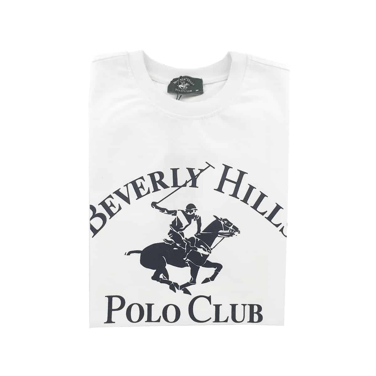 BEVERLY HILLS POLO CLUB WHITE CLASSIC T SHIRT BEVERLY HILLS MAGLIA JERSEY G/C M/M+STAMPA - BHPC5273 WHITE - Image 1