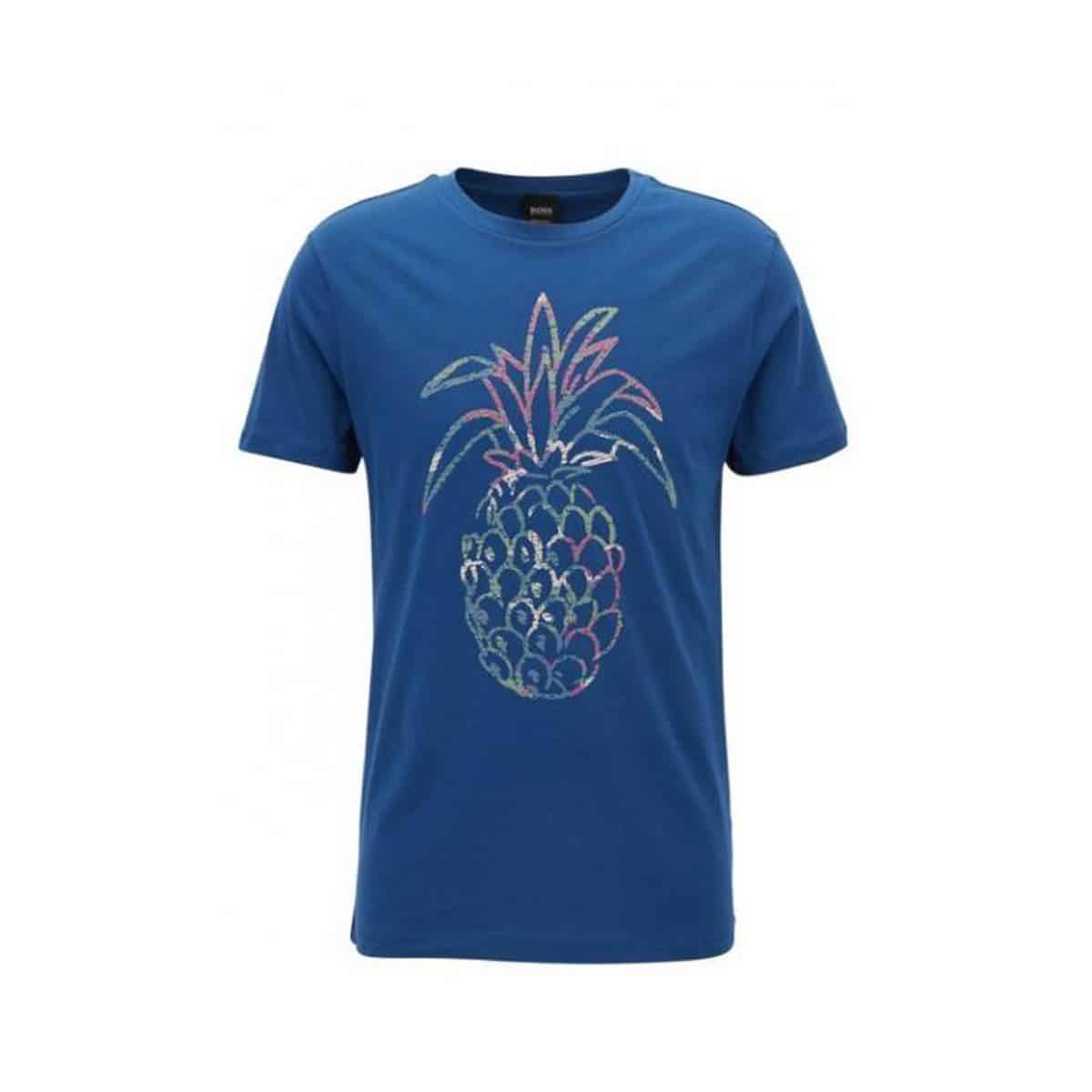 HUGO BOSS ROYAL BLUE PINEAPPLE LOGO TEE HUGO BOSS T-SHIRT S/S TAUNO 1 - 50384579-416 BLUE ROYAL - Image 1