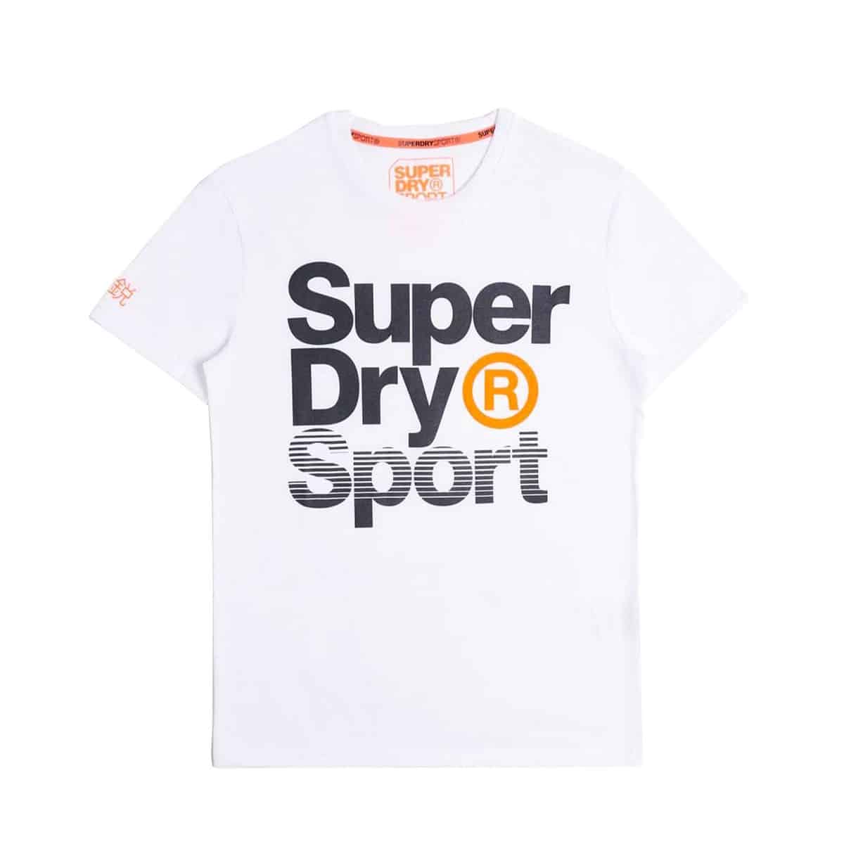 SUPERDRY T SHIRT CORE SPORT GRAPHIC TEE MS300010A 01C OPTIC SUPERDRY T-SHIRT CORE SPORT GRAPHIC TEE - MS300010A-01C OPTIC - Image 1