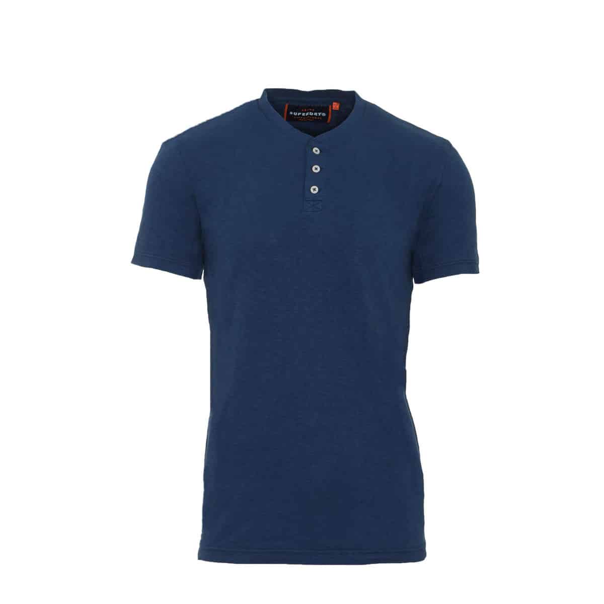 SUPERDRY T SHIRT HERITAGE SS GRANDAD M6010003A J6P PILOT MID BLUE SUPERDRY T-SHIRT HERITAGE S/S GRANDAD - M6010003A-J6P PILOT MID BLUE - Image 1