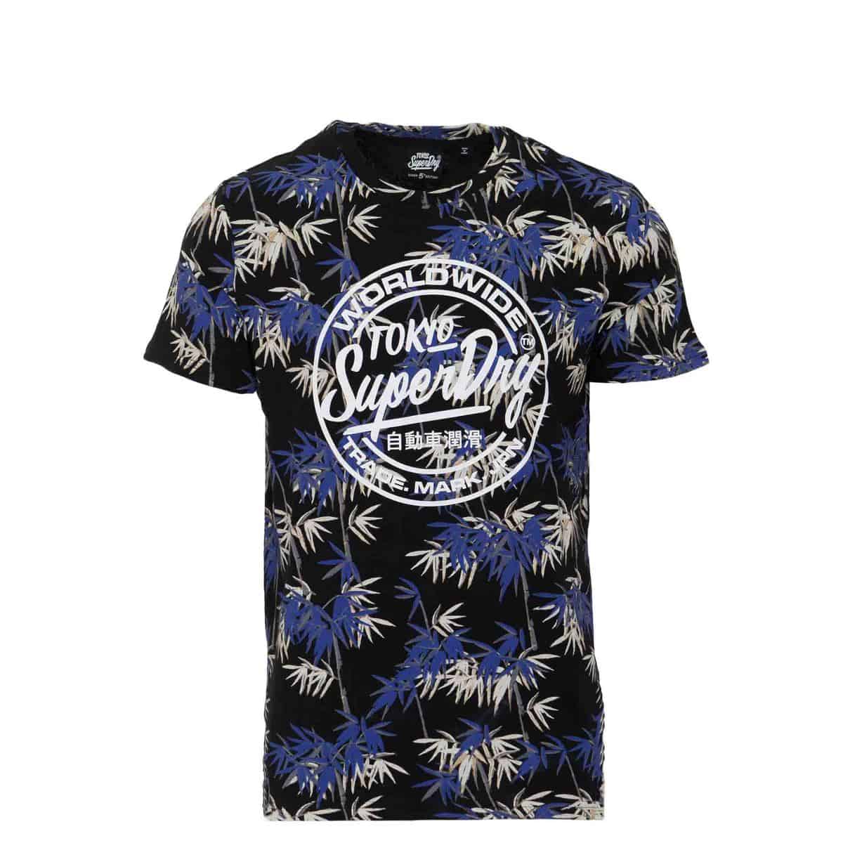 SUPERDRY T SHIRT SUPER 5'S FLORAL M1010106B T3X BAMBOO ORIENTAL BLUE SUPERDRY T-SHIRT SUPER 5'S FLORAL - M1010106B-T3X BAMBOO ORIENTAL BLUE - Image 1