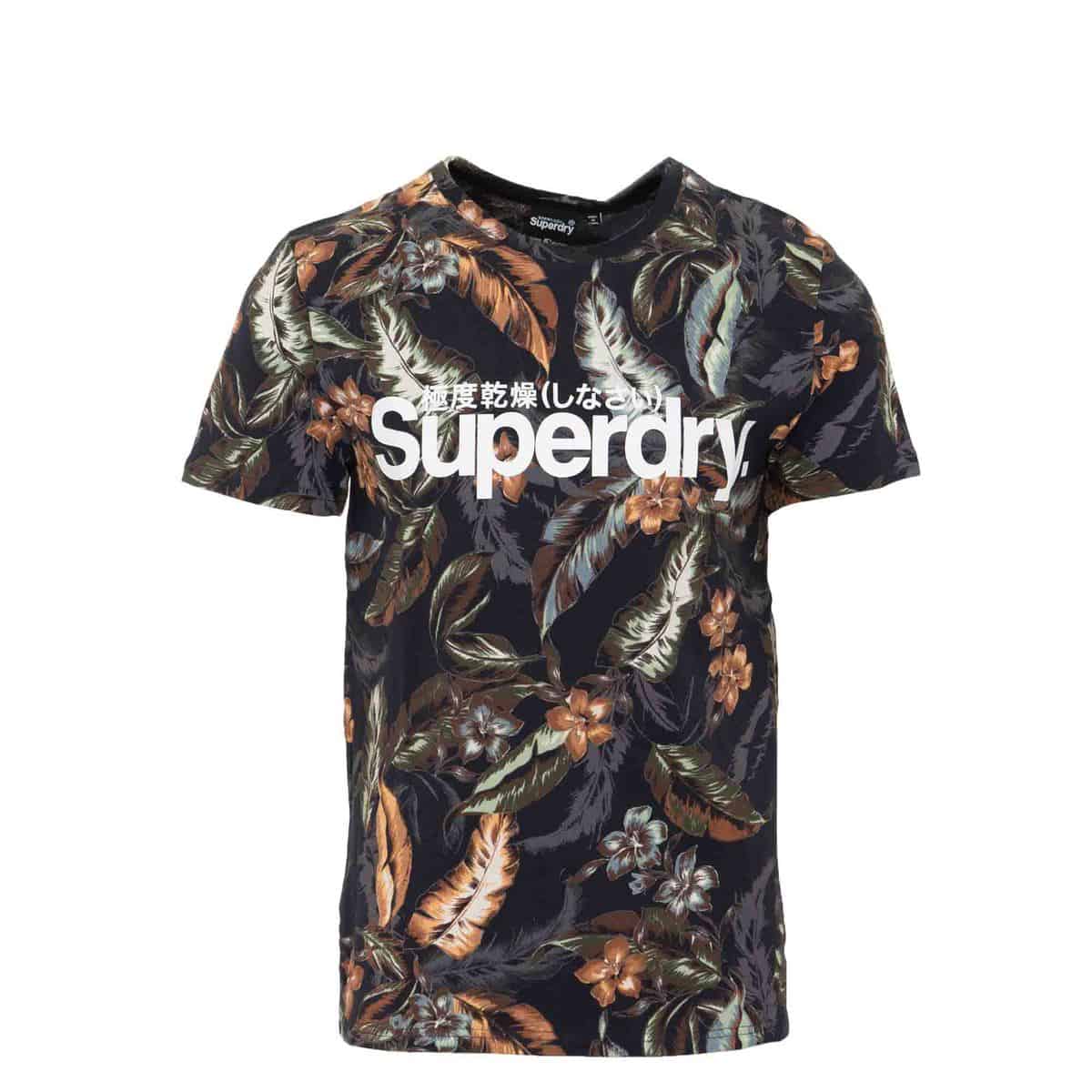 SUPERDRY T SHIRT SUPER 5'S FLORAL M1010106B T5I INDO LEAF NAVY SUPERDRY T-SHIRT SUPER 5'S FLORAL - M1010106B-T5I INDO LEAF NAVY - Image 1