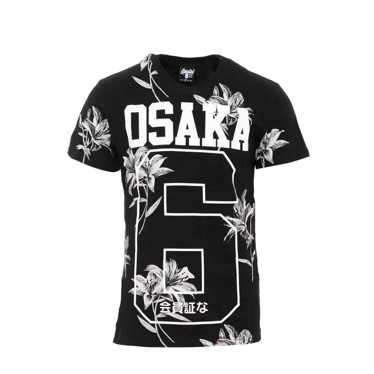 SUPERDRY T SHIRT SUPER 5'S FLORAL M1010106B T7E VENICE FLOWER BLACK SUPERDRY T-SHIRT SUPER 5'S FLORAL - M1010106B-T7E VENICE FLOWER BLACK - Image 1