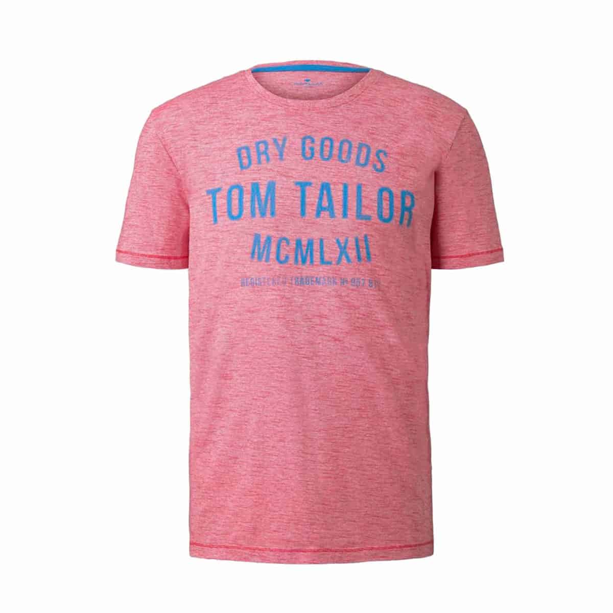 TOM TAILOR FINE YD PRINT TEE 1008640 21959 RED WHITE FINE STRIPE TOM TAILOR FINE YD PRINT TEE - 1008640-21959 RED WHITE FINE STRIPE - Image 1