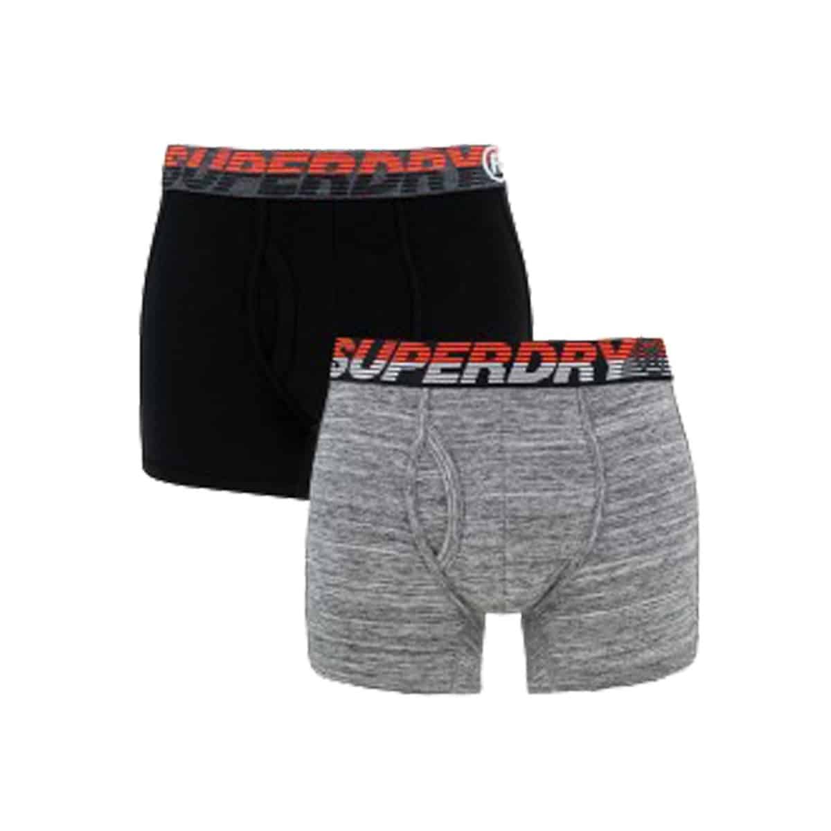 SUPERDRY SPEED SPORT BOXER DOUBLE PACK M3100026A ZRH FLINT GREY GRIT BLACK SUPERDRY SPEED SPORT BOXER DOUBLE PACK - M3100026A-ZRH FLINT GREY GRIT BLACK - Image 1
