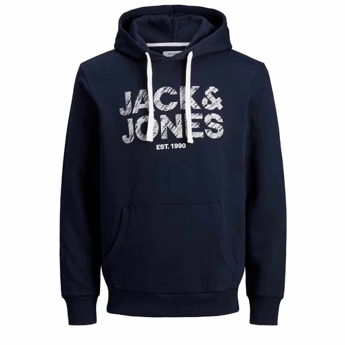 Jj 3457156 Front JACK & JONES JJHERO SWEAT HOOD - 12175062 NAVY BLAZER - Image 1