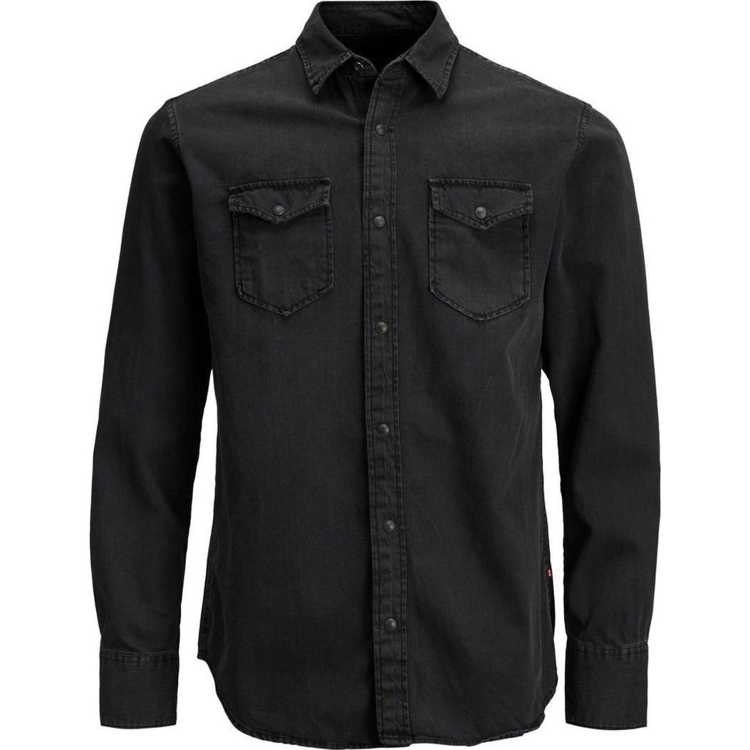 20190214151700 Jack Jones 12138115 Black Denim JACK & JONES - JJESHERIDAN SHIRT L/S NOOS - 12138115 BLACK DENIM - Image 1