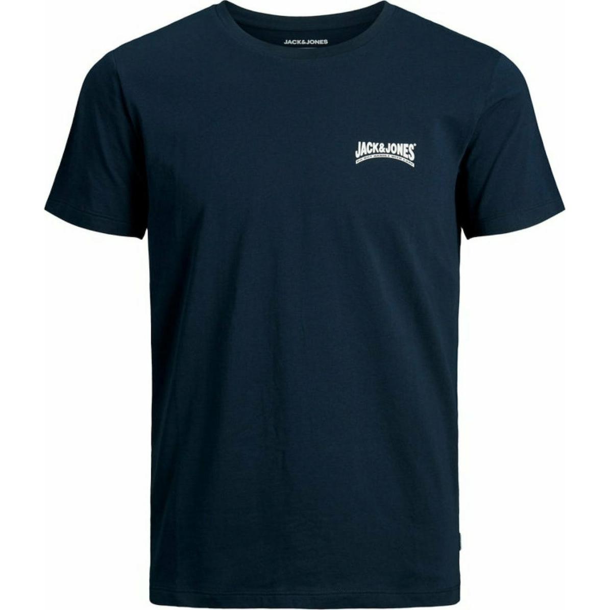 20200901110736 Jack Jones 12175193 Navy Blazer JACK & JONES JJRETRO LOGO CHEST TEE SS CREW NECK-12175193 NAVY BLAZER - Image 1