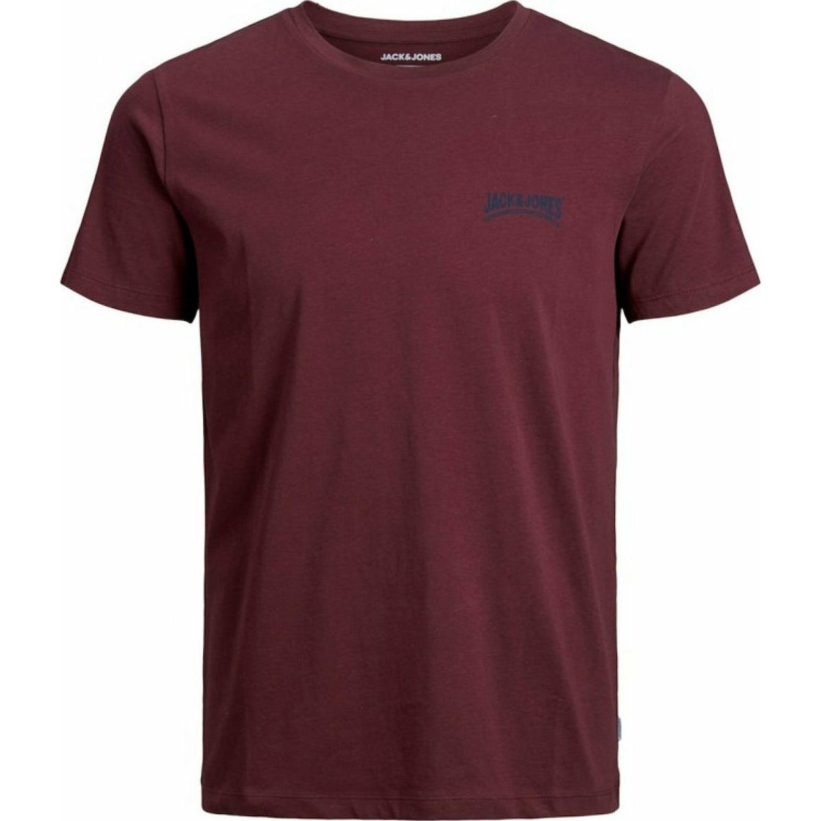 20200901110813 Jack Jones 12175193 Port Royale JACK & JONES JJRETRO LOGO CHEST TEE SS CREW NECK-12175193 PORT ROYALE - Image 1