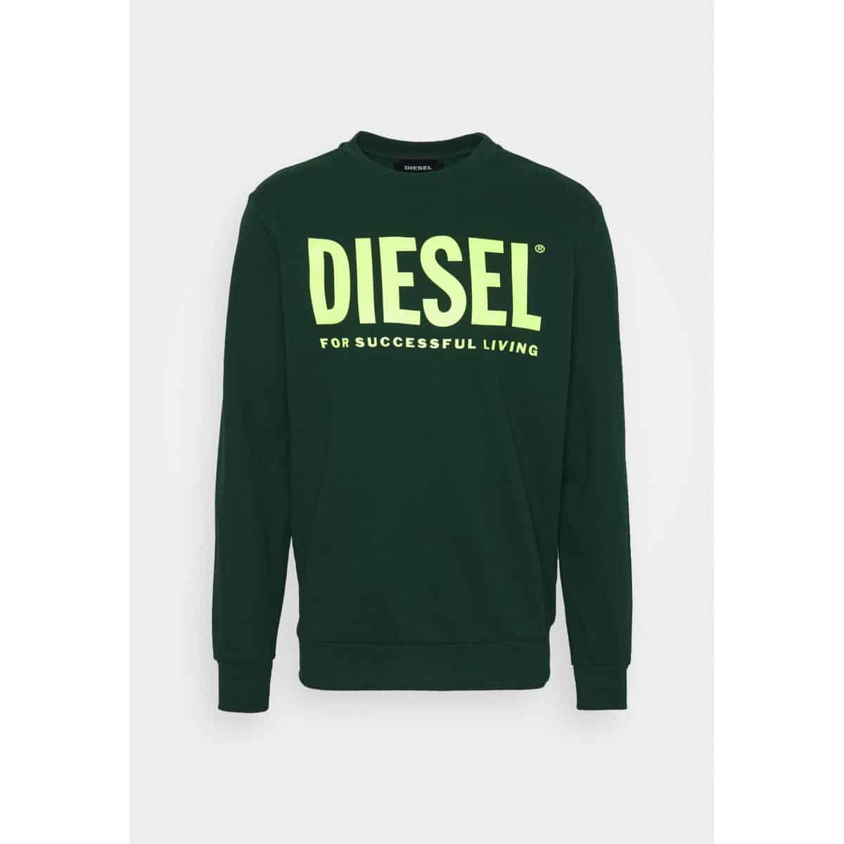 DI122S05I M11@5 DIESEL S-GIR DIVISION LOGO SWEAT SHIRT-00SWFH0BAWT-5IR GREEN - Image 1
