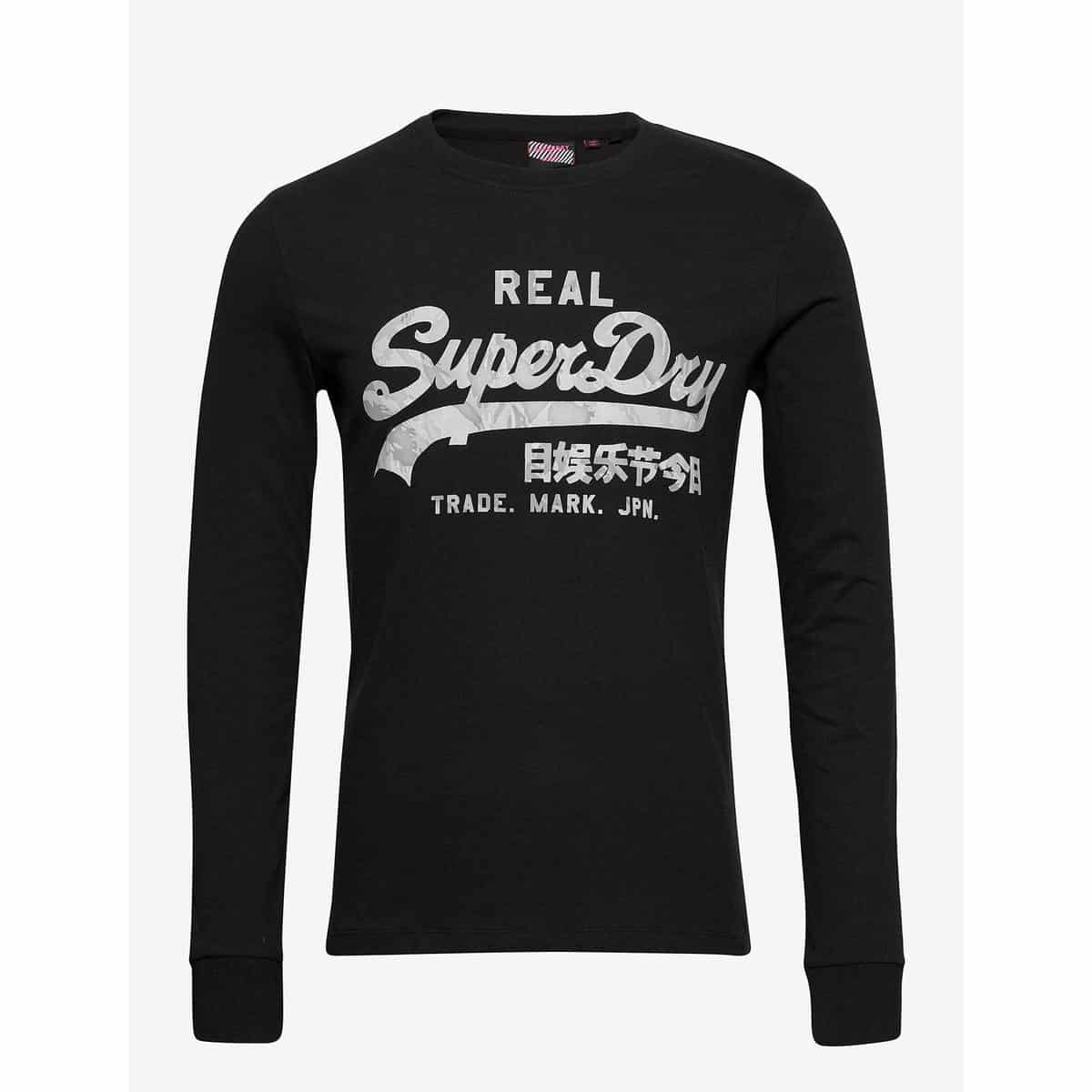 Sdm6010178a Cblack SUPERDRY VL INFILL LS TOP - M6010178A-02A BLACK - Image 1