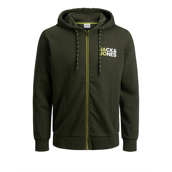 12174752 Forest Night Melange 605x605 286224 JACK & JONES JJBO SWEAT ZIP HOOD - 12174752 FOREST NIGHT - Image 1