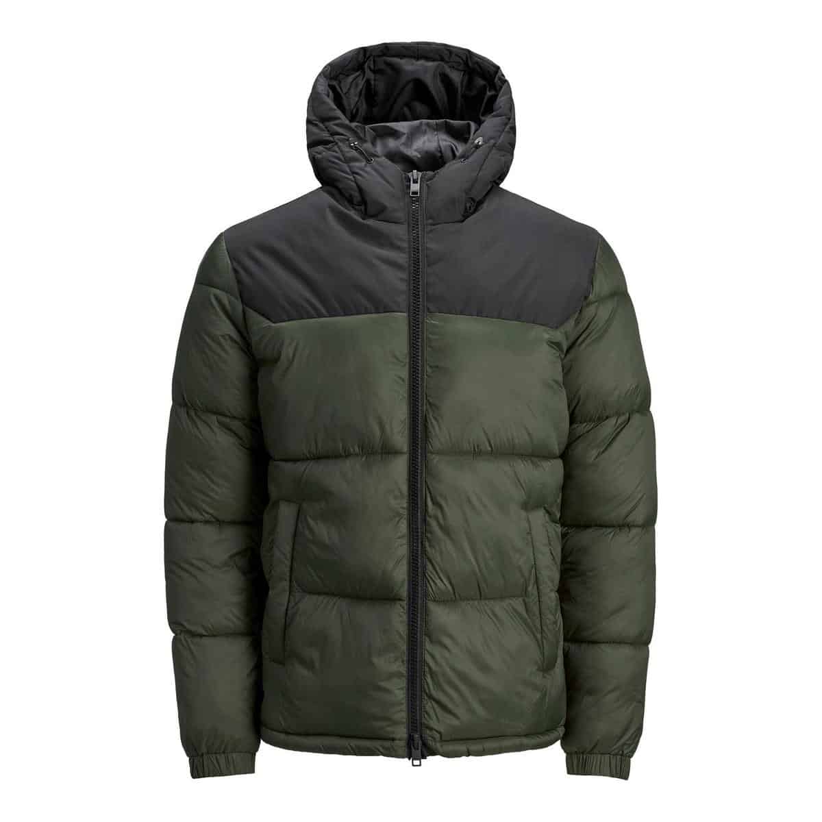 Jj 3371182 Front JACK & JONES JJDREW PUFFER HOOD - 12173867 FOREST NIGHT - Image 1