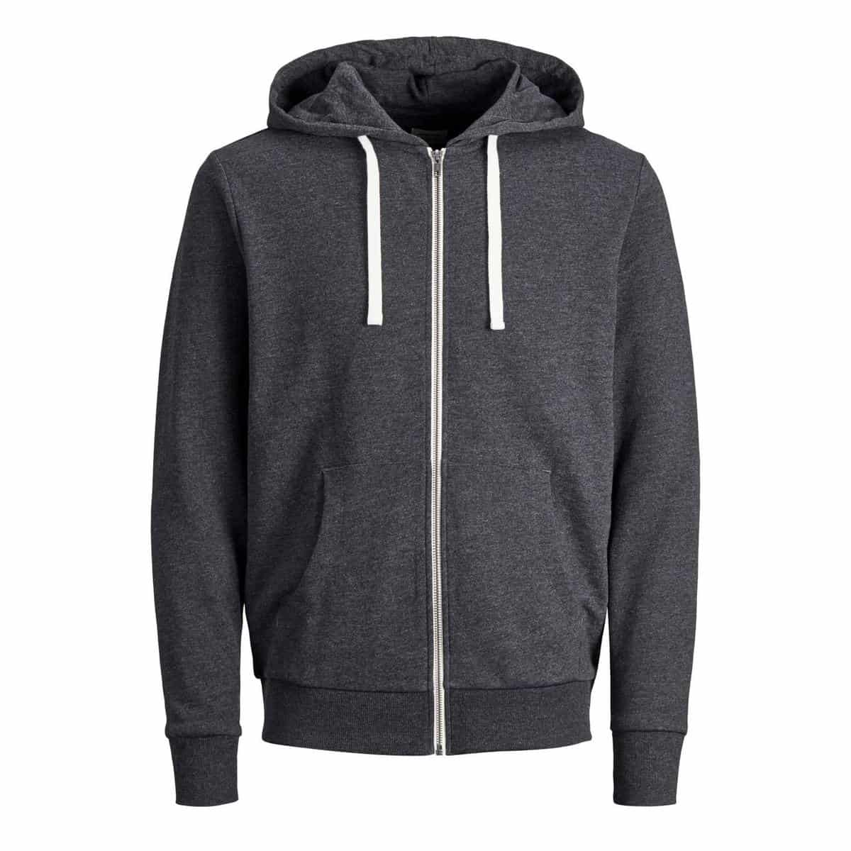 Jj 2819162 Front JACK & JONES JJEHOLMEN SWEAT ZIP HOOD NOOS - 12136884 DARK GREY - Image 1