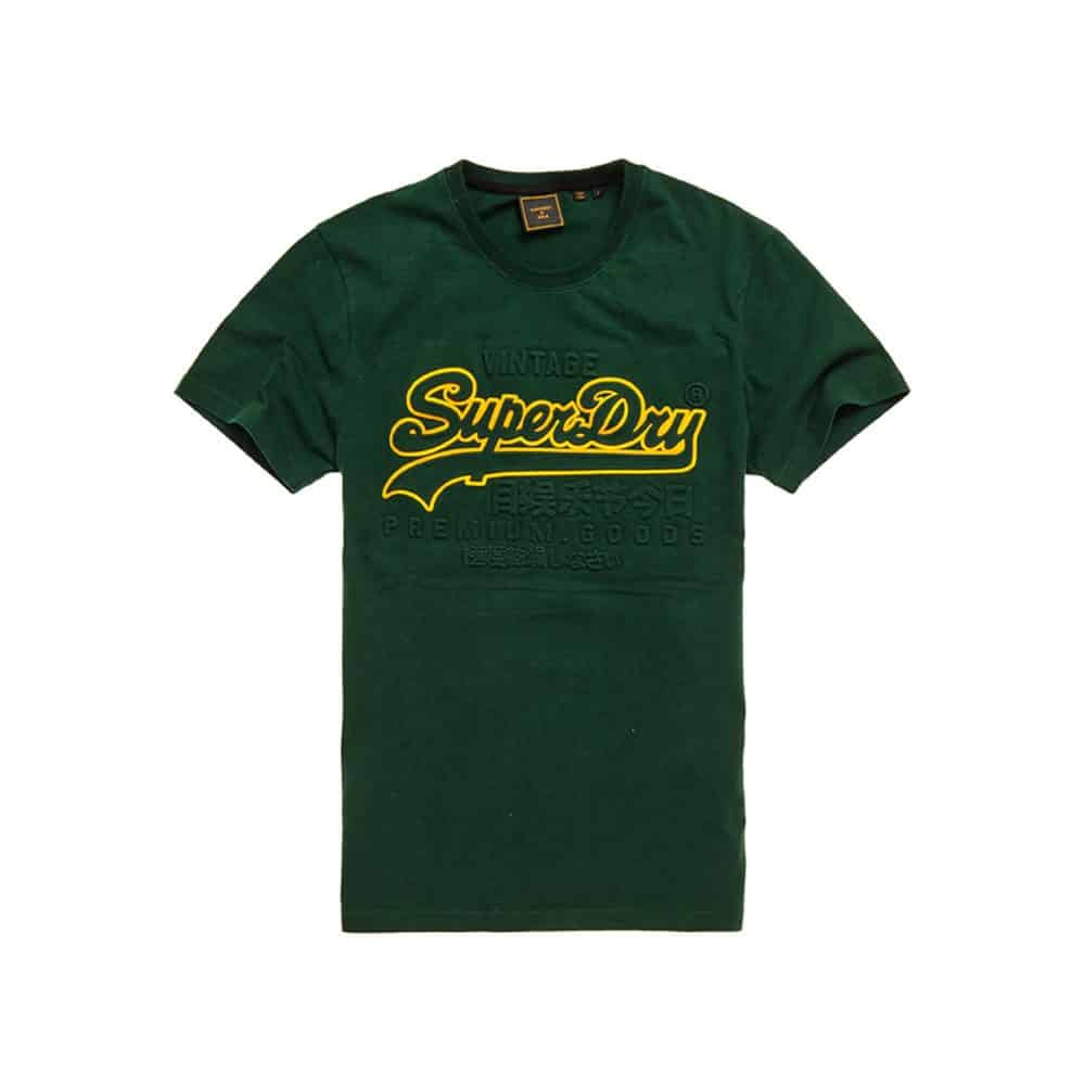 M1010350a 0wa Superdry Men Tshirt Green 6 0 SUPERDRY VL EMBOSS TEE - M1010350A-0WA MID PINE - Image 1